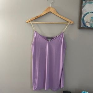 Light and silky purple top with metal-like straps